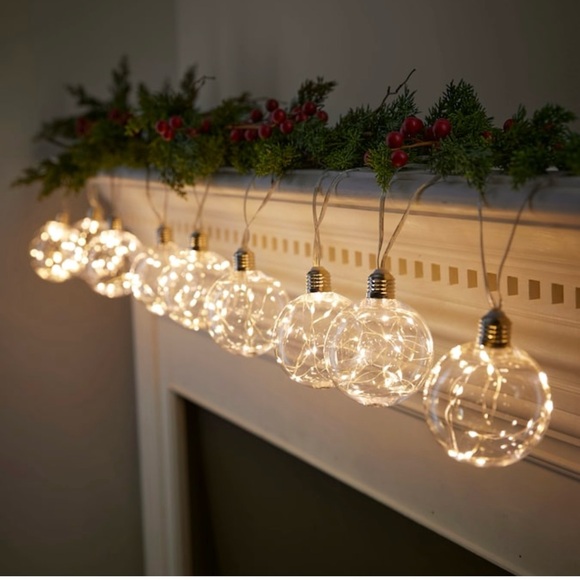 GE 9 Ct G-100 10.6-ft Warm White LED Plug-In Christmas Weddings Ornament Lights - Picture 2 of 7